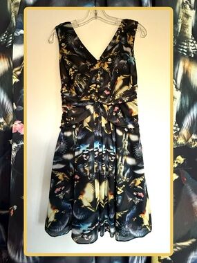 Ted Baker Sleeveless Abstract Bird Dress
